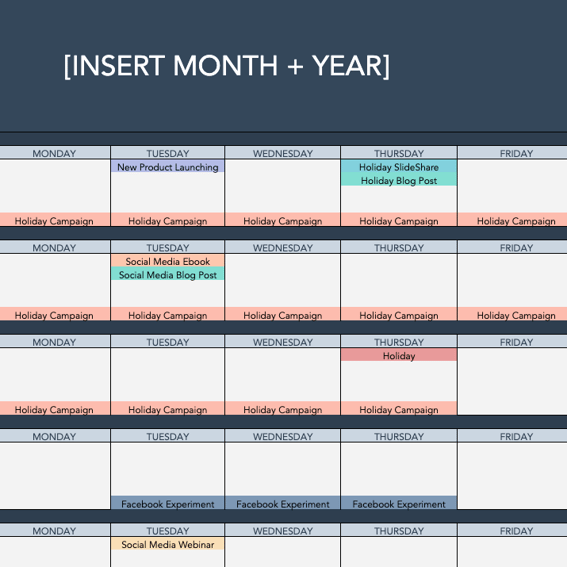 Preview - Social Media Calendar Month View