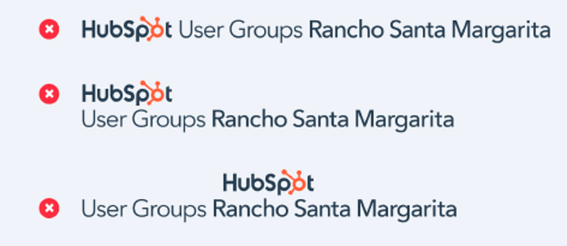 Image of unapproved HUG logo examples.