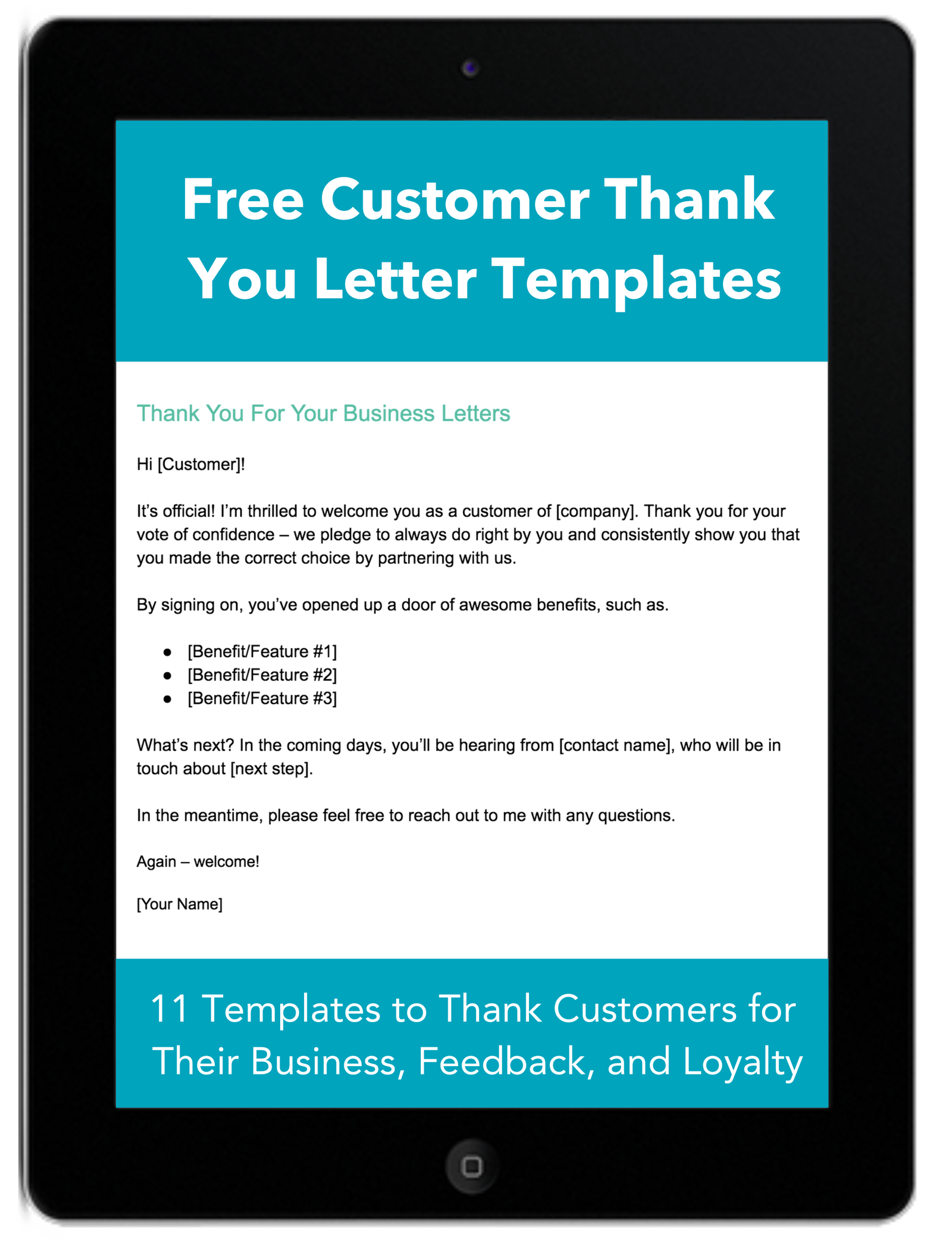 Customer Thank You Letter Templates