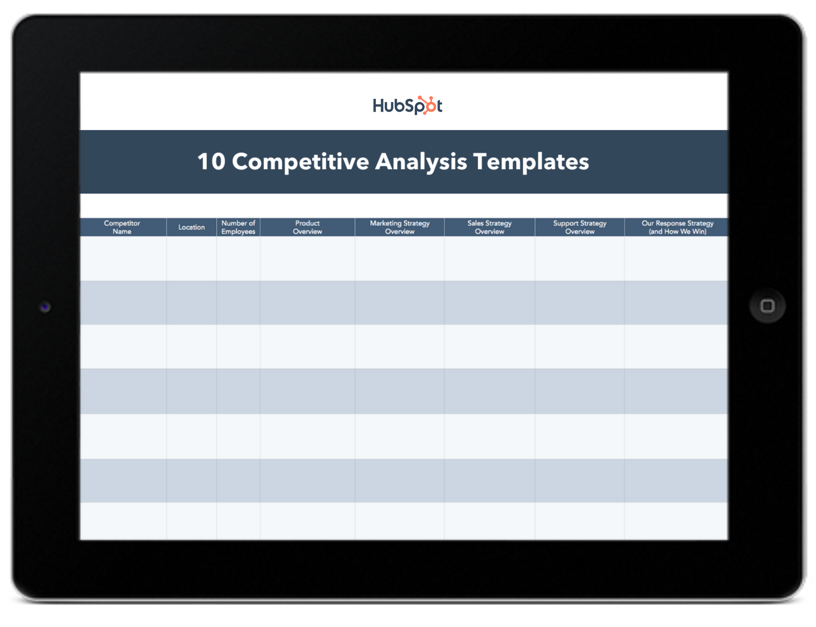 competitive analysis tracker google sheets
