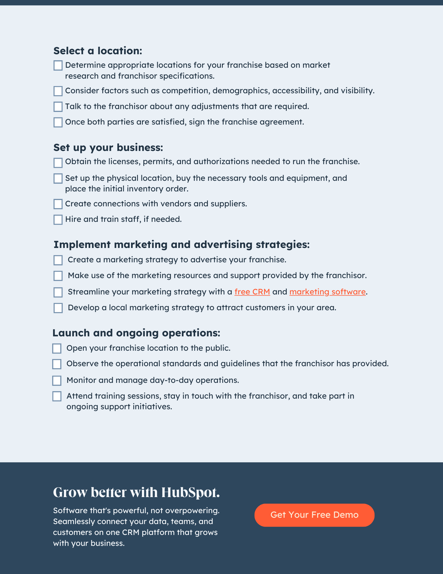 HubSpots Franchise Startup Checklist (1)