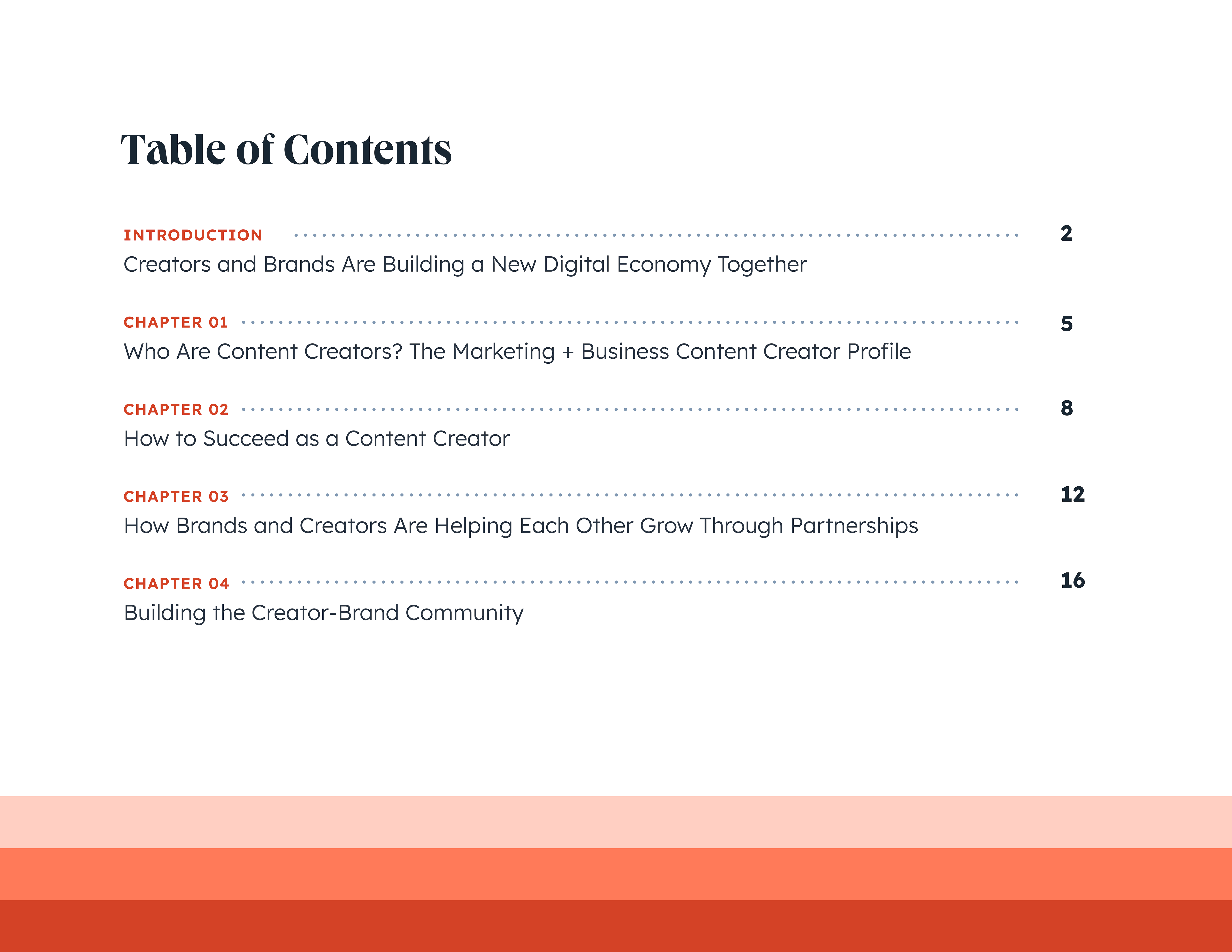 P.3 Table of Contents, Business of Creators Report-1