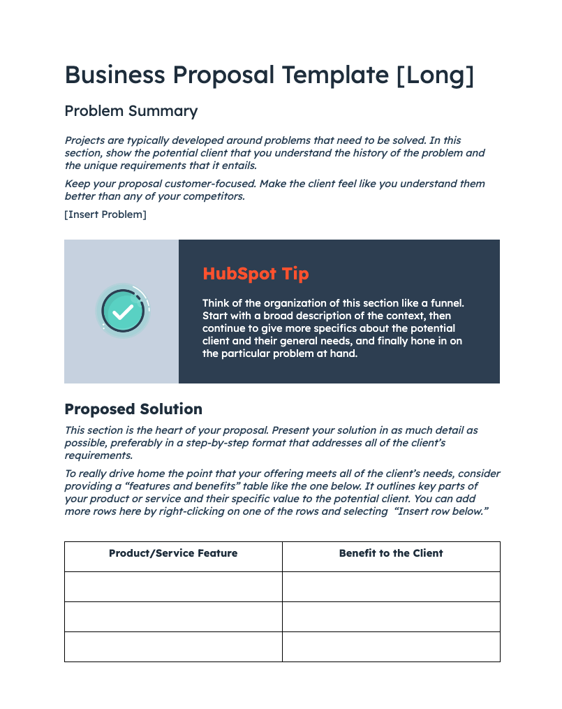 long proposal template