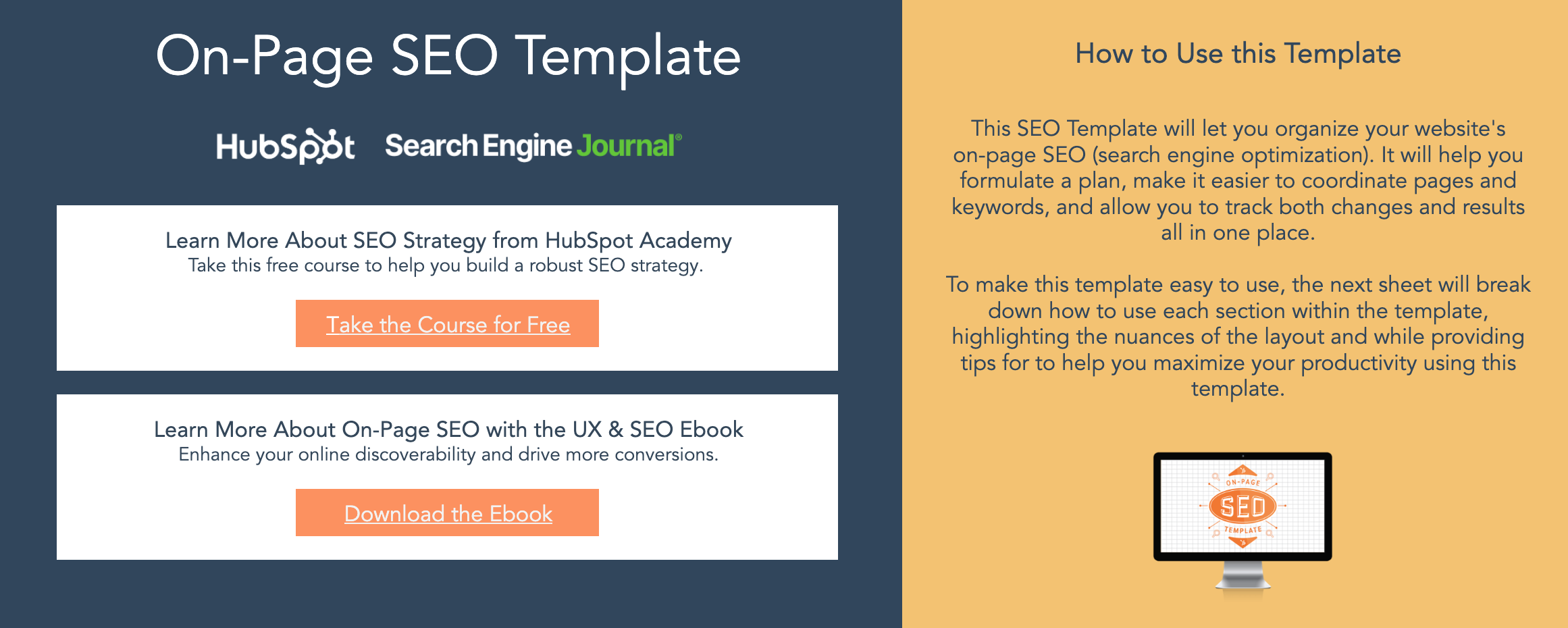 On-page SEO template cover
