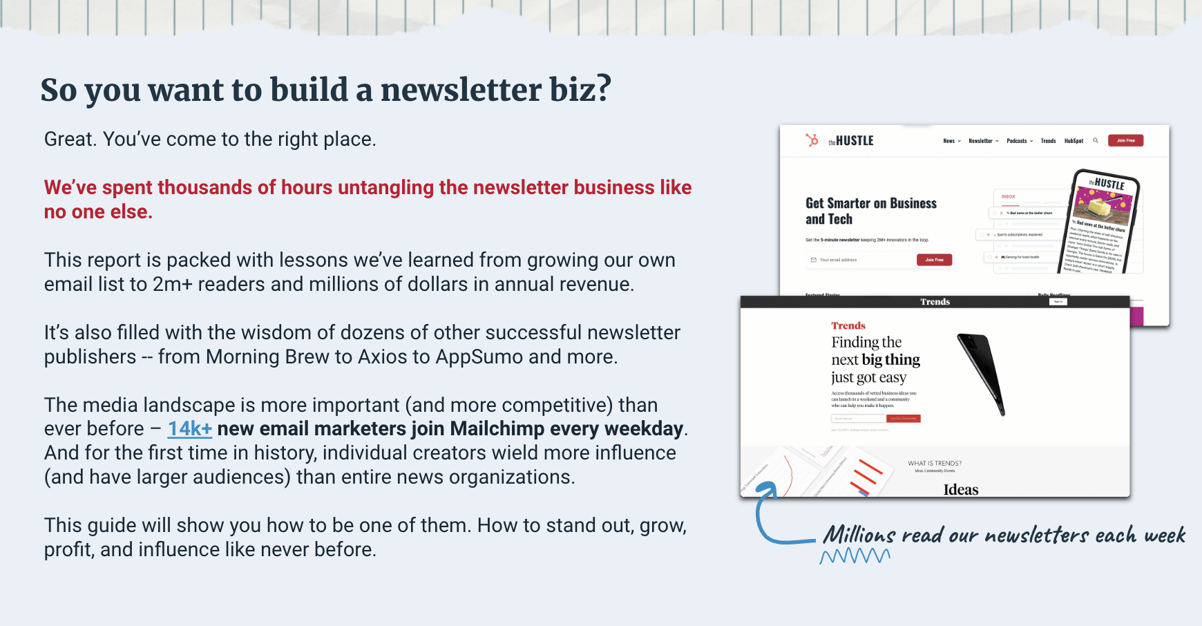 Building email newsletter business