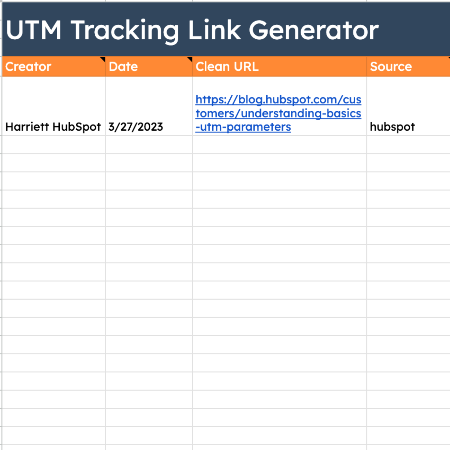 UTM Template - Template Preview
