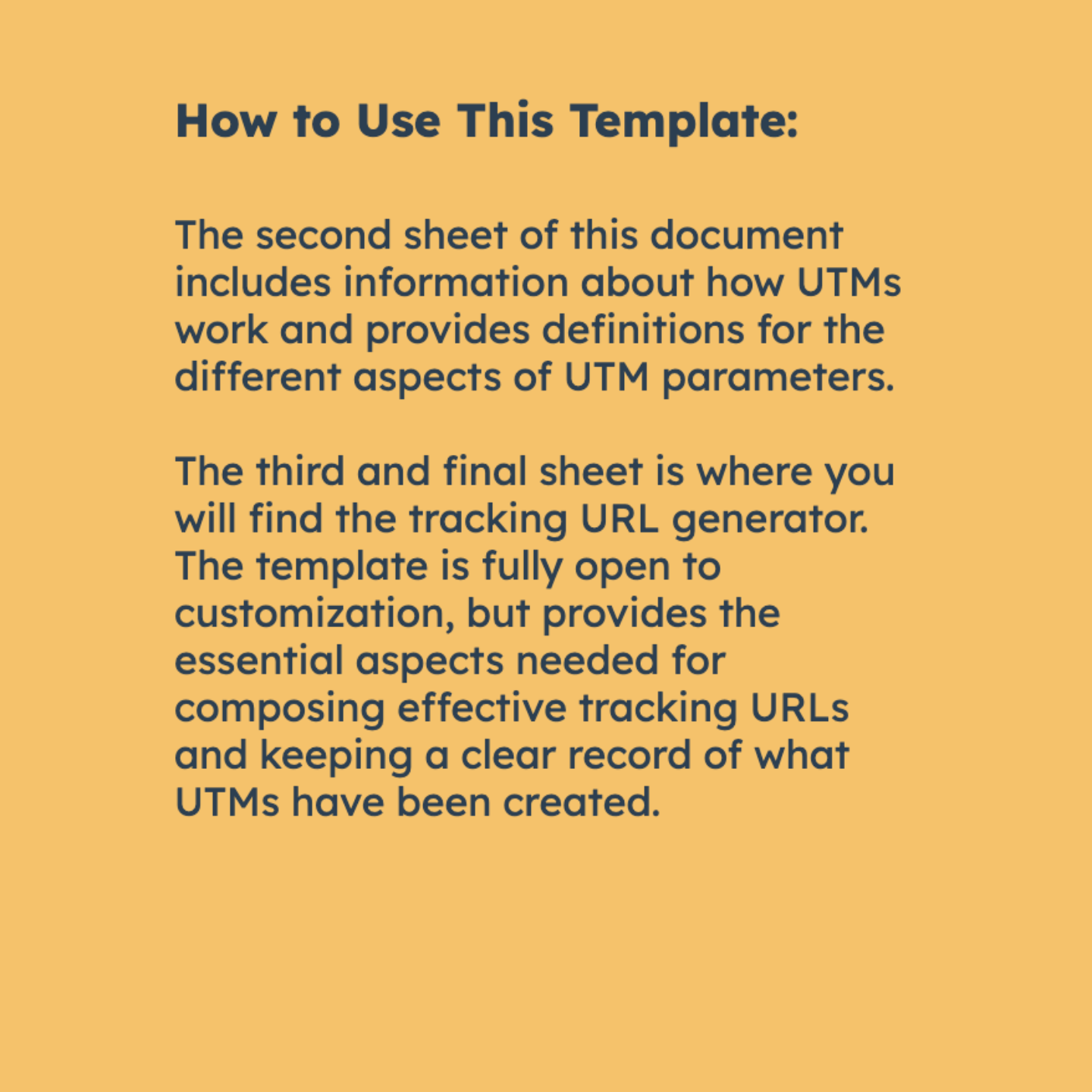 UTM Template - Instructions