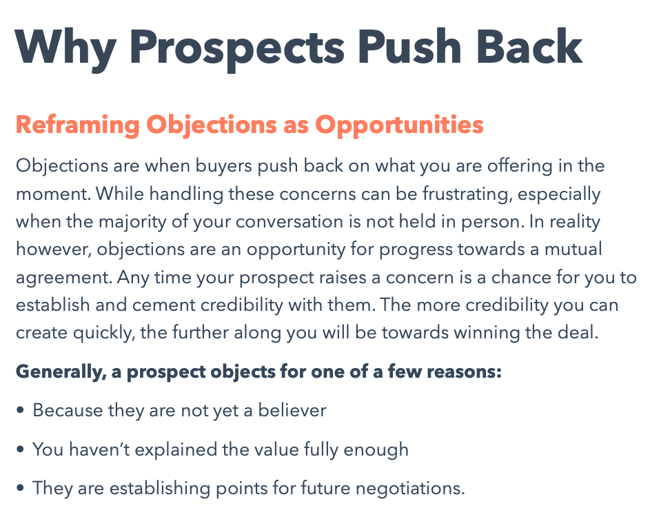 Why prospects push back